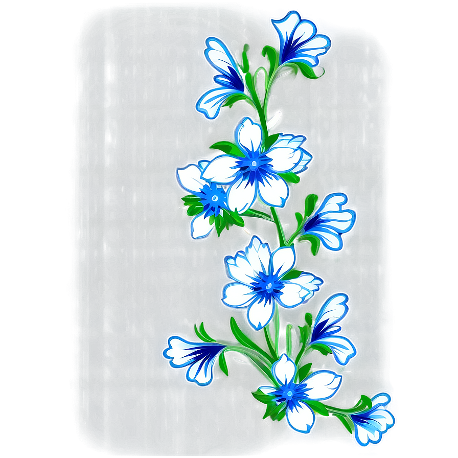 Blue Floral Corner Border Png Oju76 PNG Image