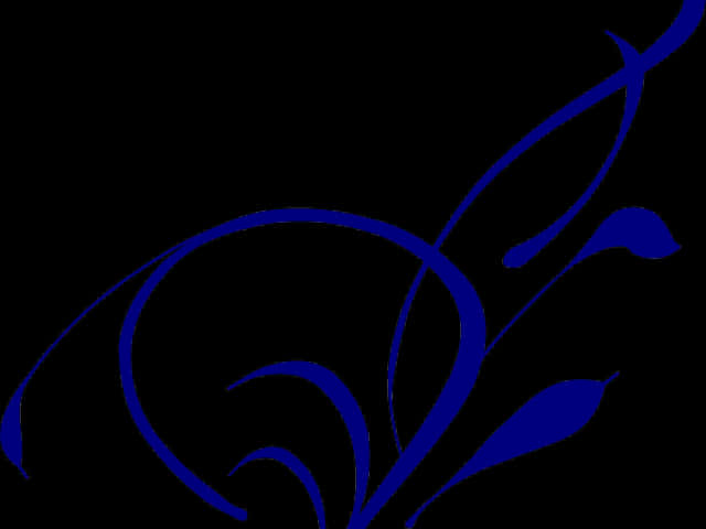 Blue Floral Design Corner Border PNG Image