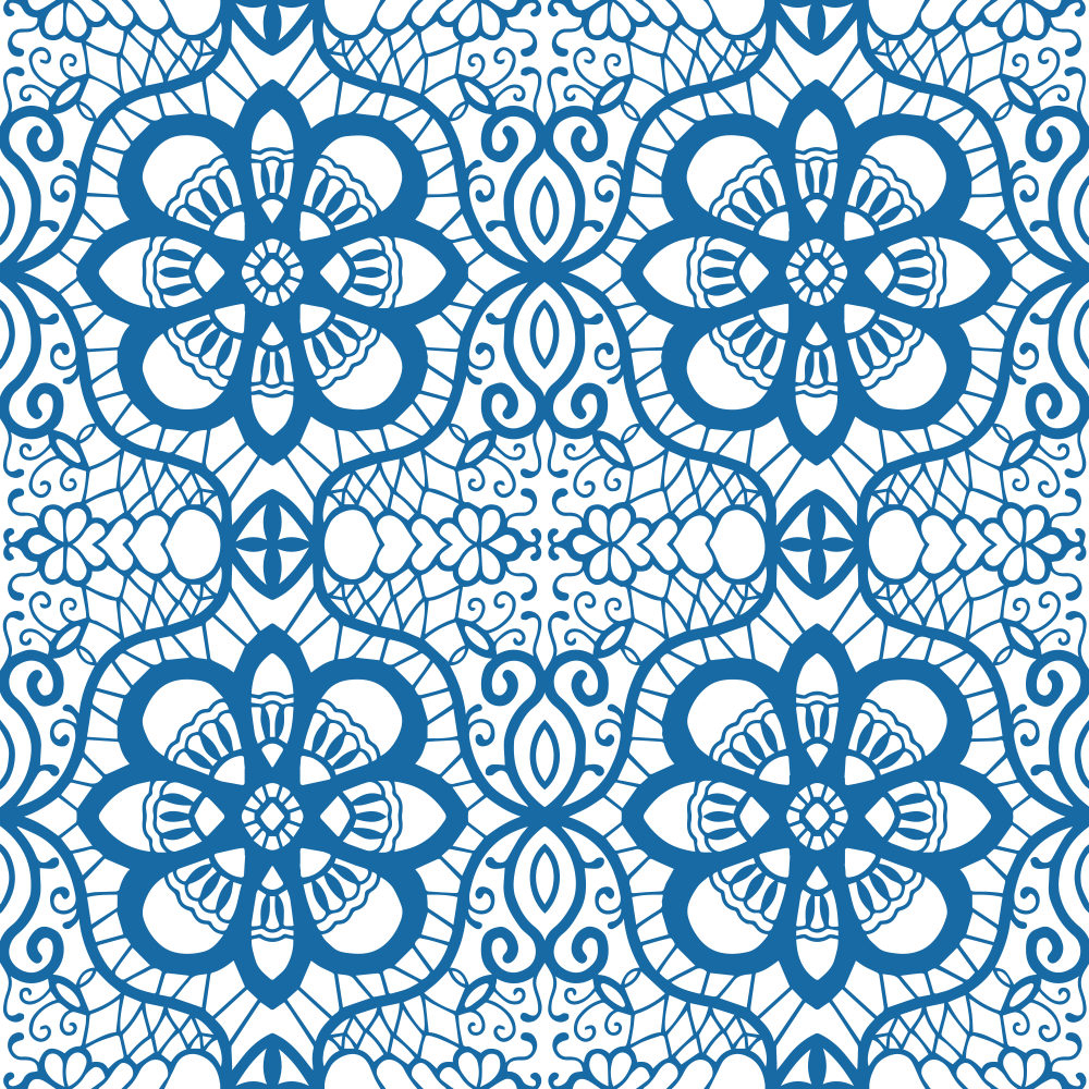 Blue Floral Pattern Design PNG Image