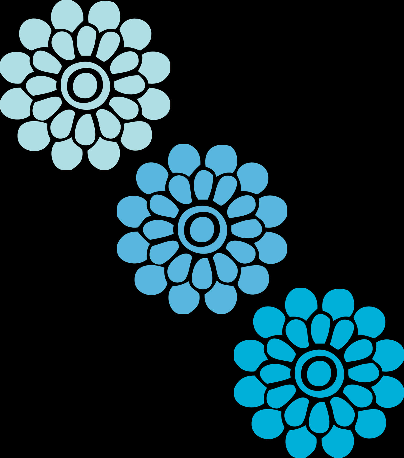 Blue Floral Vector Graphic PNG Image