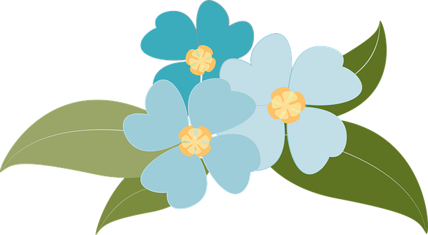 Blue Floral Vector Illustration PNG Image