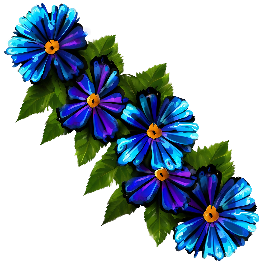 Blue Flower Abstract Png Yov PNG Image