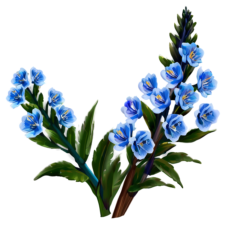 Blue Flower Bush Png 06122024 PNG Image