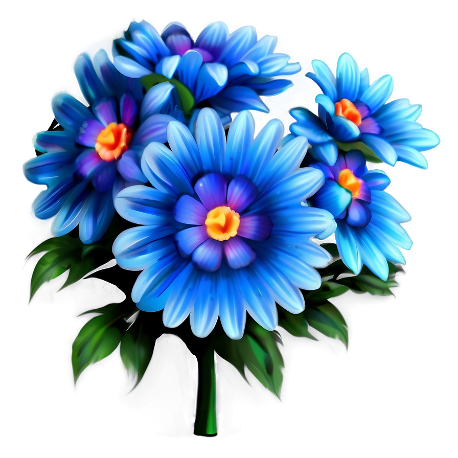 Blue Flower Drawing Png Hni PNG Image