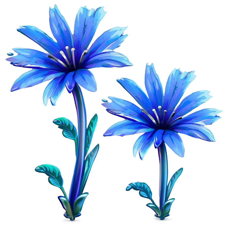 Blue Flower Fantasy Png Khm PNG Image