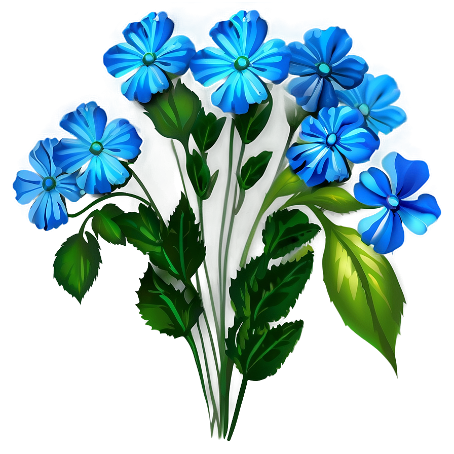 Blue Flower Graphic Png Yhn PNG Image