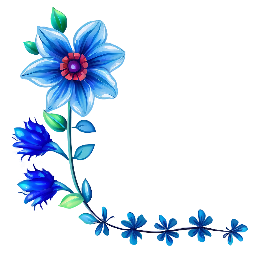 Blue Flower Pattern Png Yie PNG Image