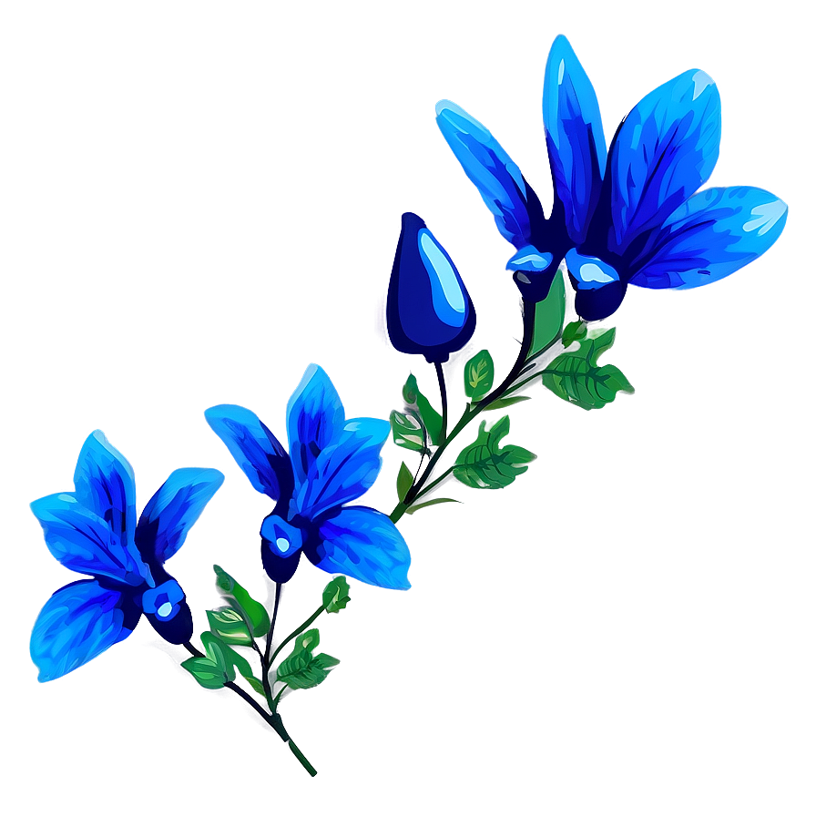 Blue Flower Silhouette Png Snr PNG Image