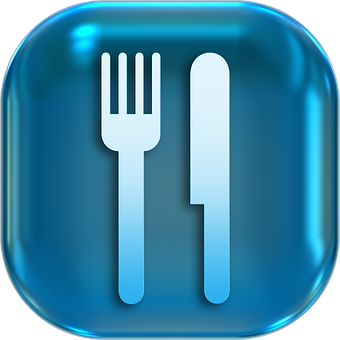 Blue Food App Icon PNG Image