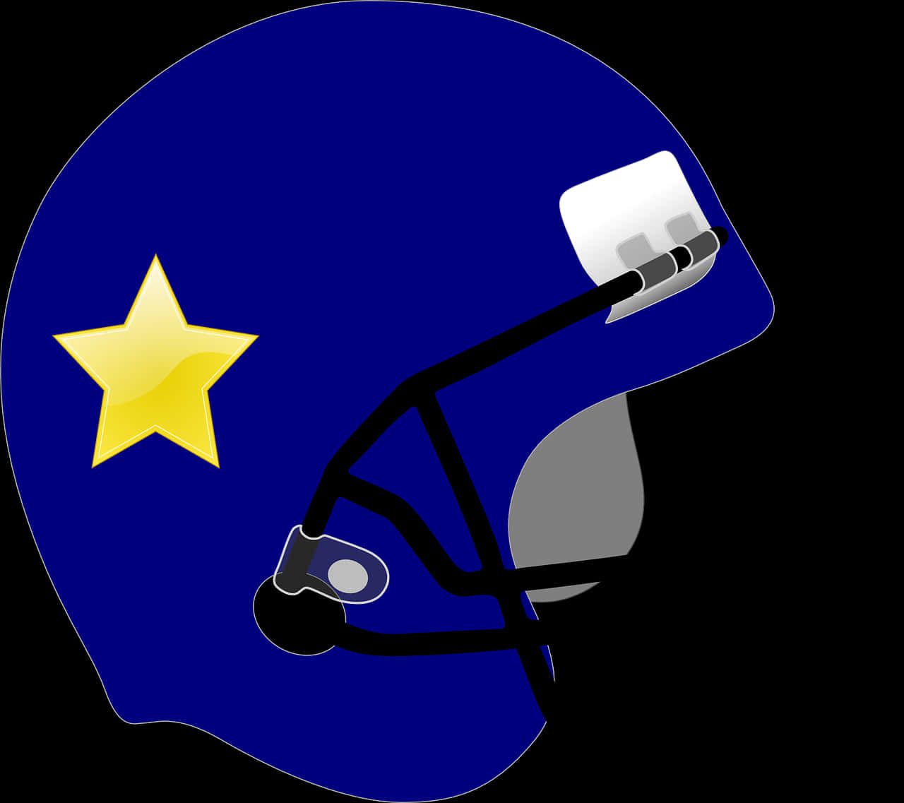 Blue Football Helmetwith Star PNG Image