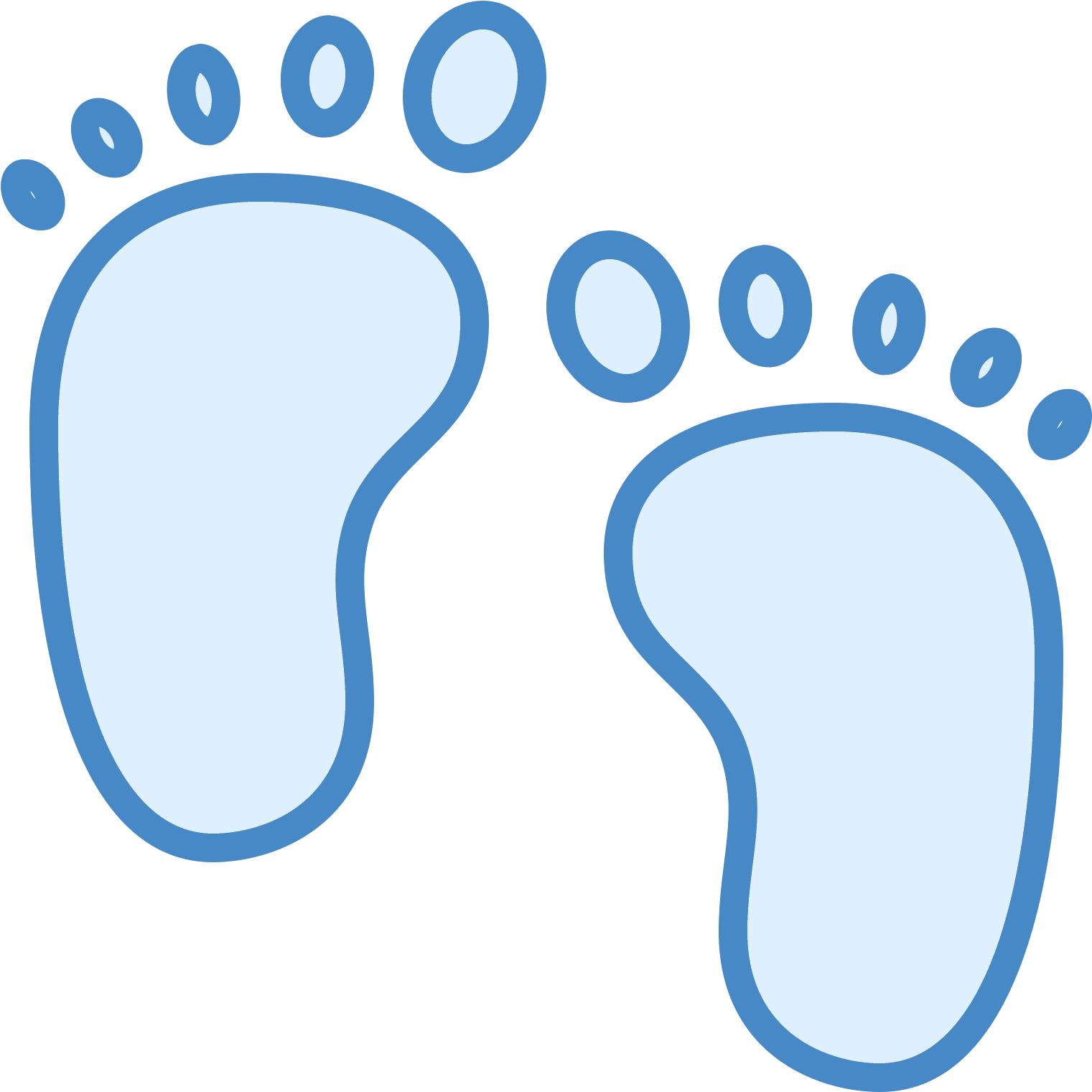 Blue Footprint Graphic PNG Image