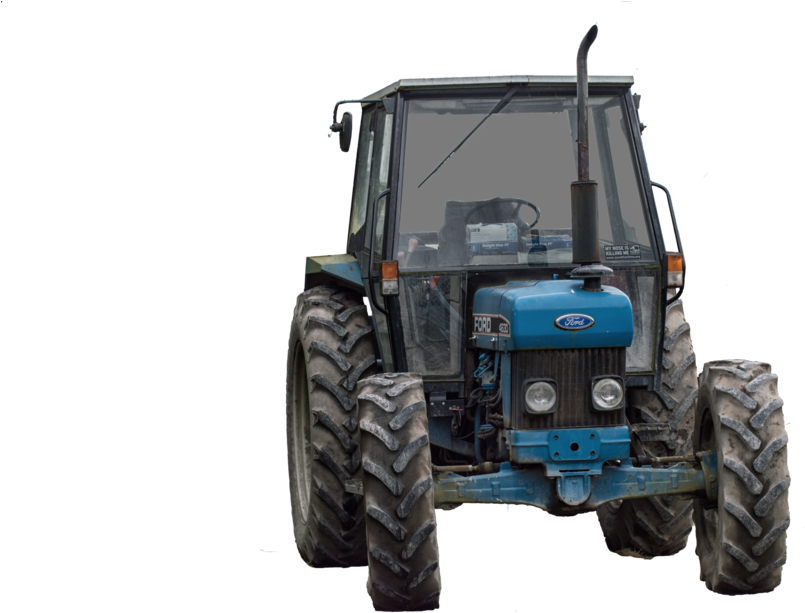 Blue Ford Tractor Isolated PNG Image