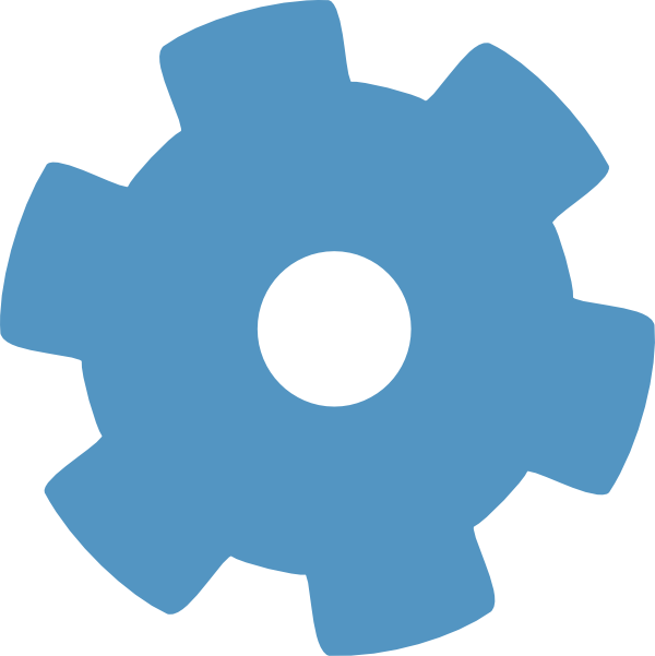 Blue Gear Setting Icon PNG Image