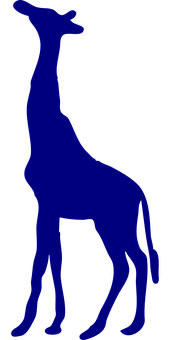 Blue Giraffe Silhouette PNG Image