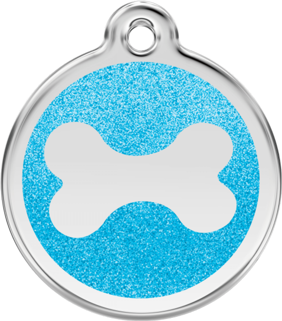 Blue Glitter Dog Bone Tag PNG Image