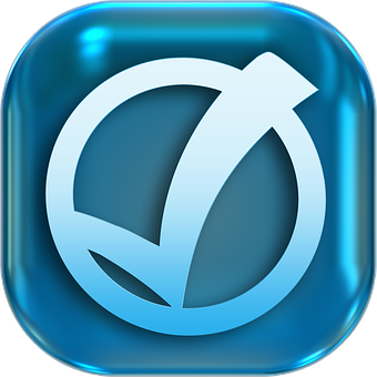 Blue Glossy App Icon PNG Image