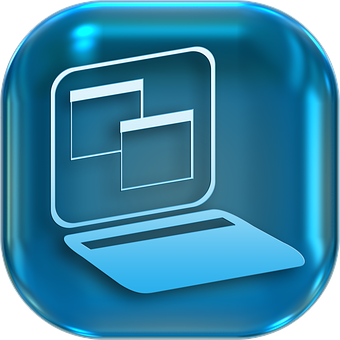 Blue Glossy Overlap Icon PNG Image