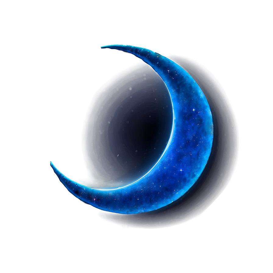 Blue Glow Crescent Moon Png Upe PNG Image