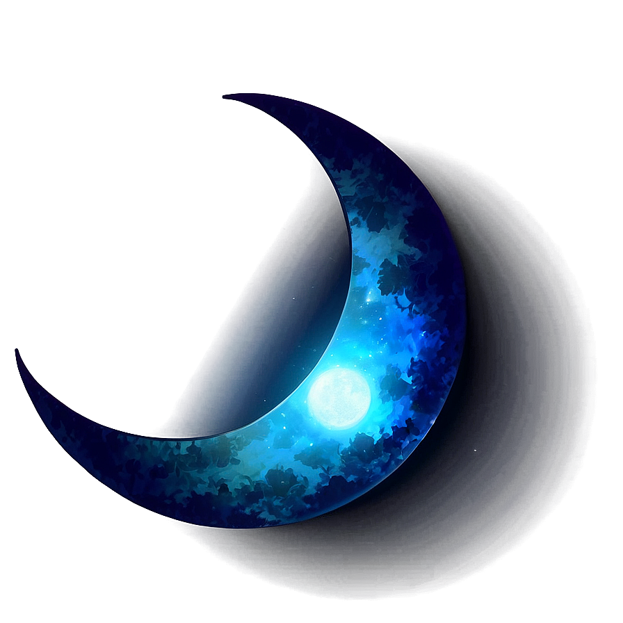 Blue Glow Crescent Moon Png Wdt61 PNG Image