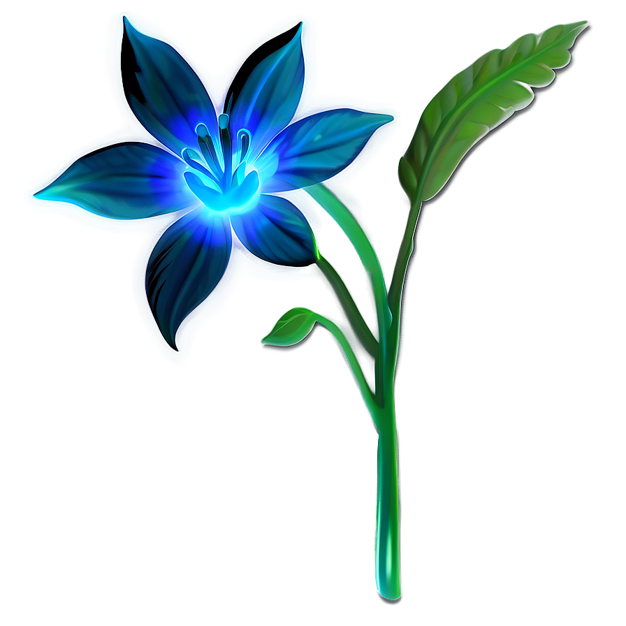 Blue Glow Flower Png Dev PNG Image