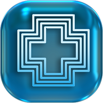 Blue Glow Health Cross Icon PNG Image