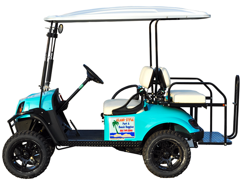 Blue Golf Cart Isolated Background PNG Image