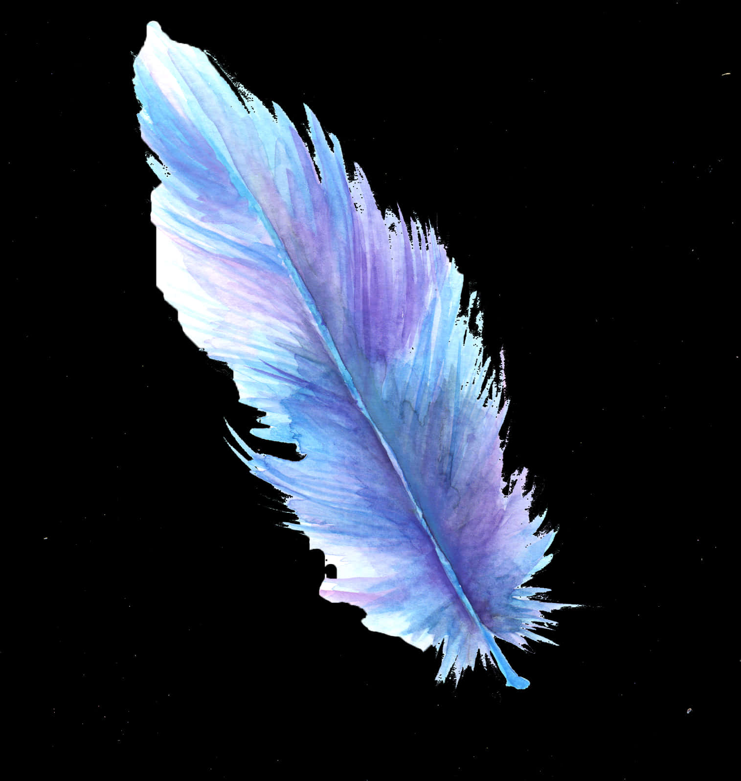 Blue Gradient Featheron Black Background PNG Image