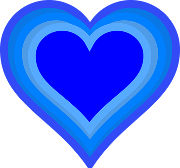 Blue Gradient Heart Graphic PNG Image