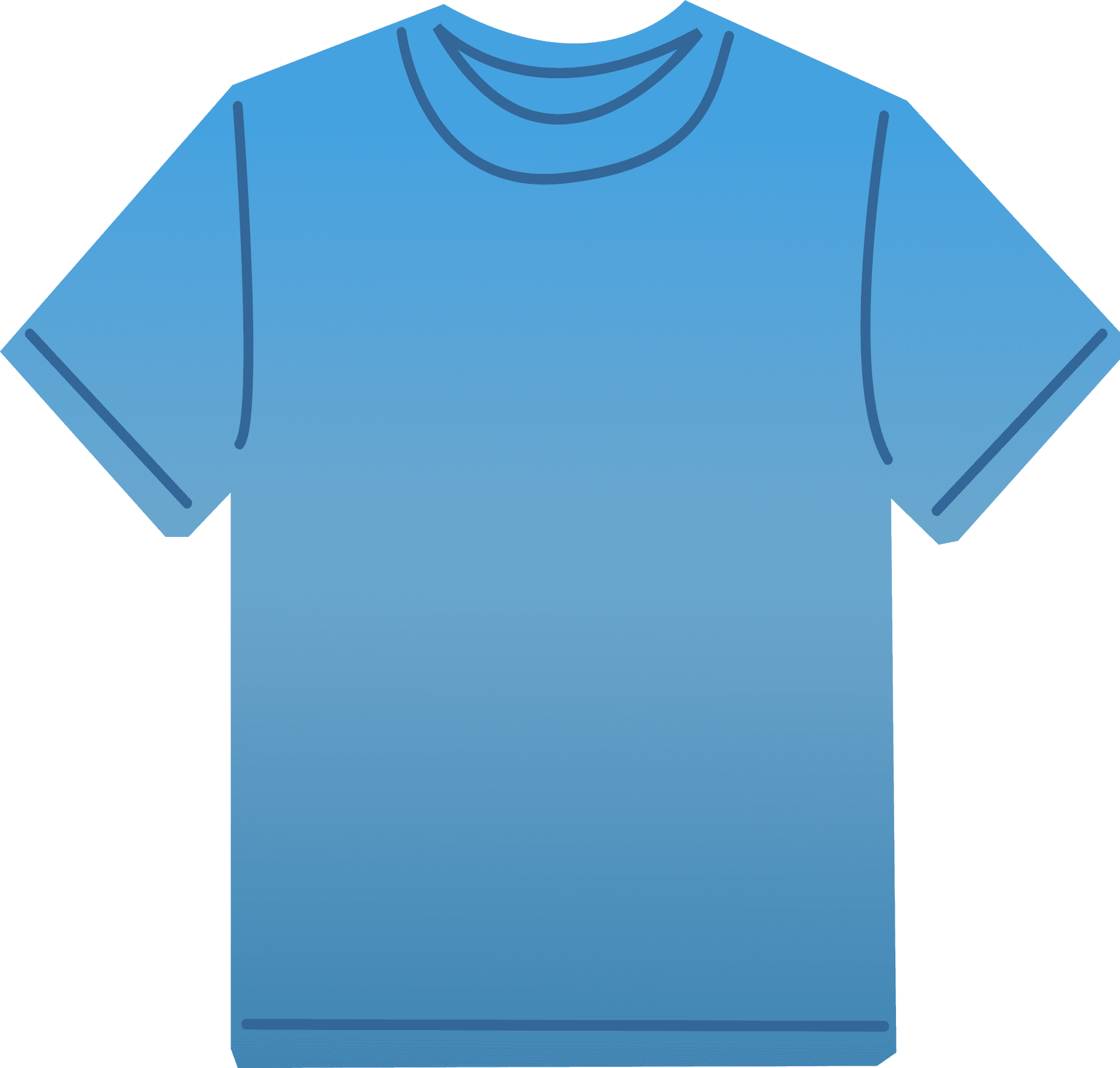 Blue Gradient T Shirt Graphic PNG Image