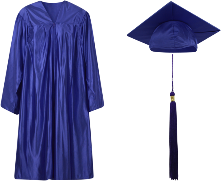 Blue Graduation Capand Gown PNG Image