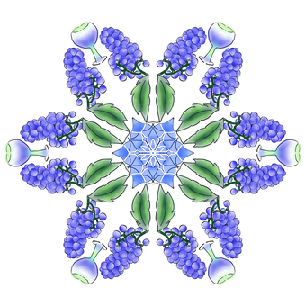 Blue Green Floral Mandala PNG Image