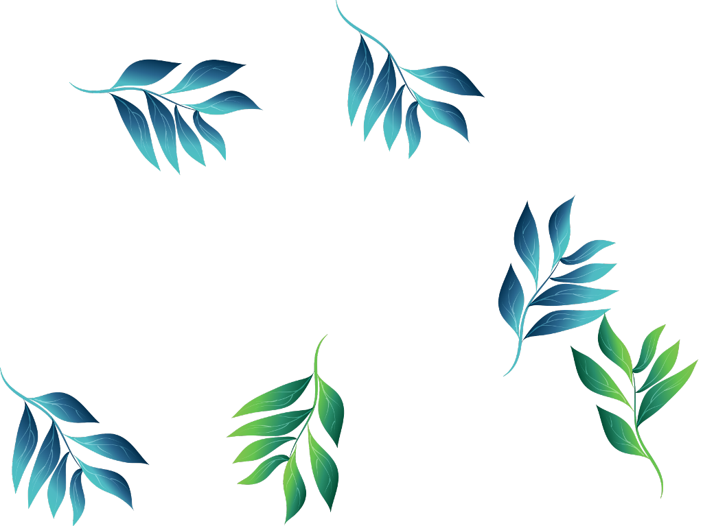 Blue Green Leaves Vector Illustration PNG Image