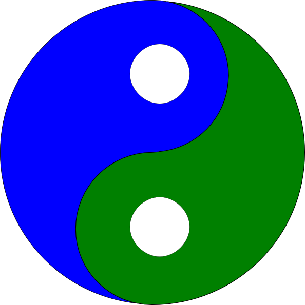 Blue Green Yin Yang Symbol PNG Image