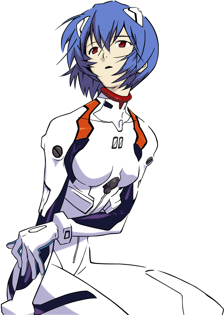 Blue Haired Anime Characterin White Suit PNG Image