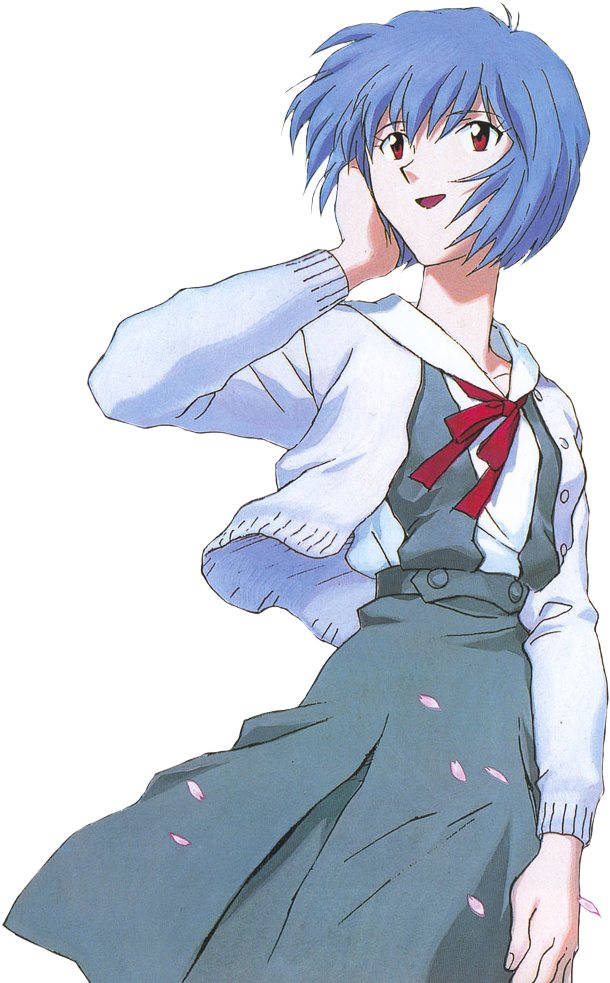 Blue Haired Anime Girl School Uniform PNG Image