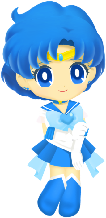 Blue Haired Anime Sailor Character PNG Image