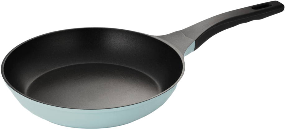 Blue Handled Nonstick Frying Pan PNG Image