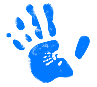 Blue Handprint Graphic PNG Image