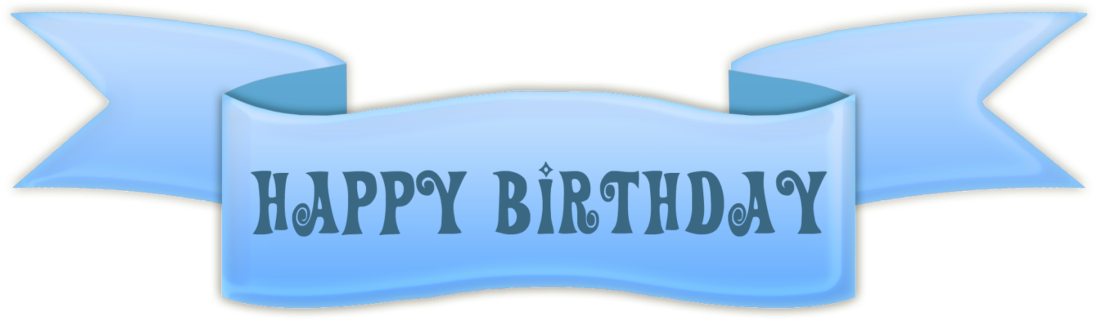 Blue Happy Birthday Banner PNG Image