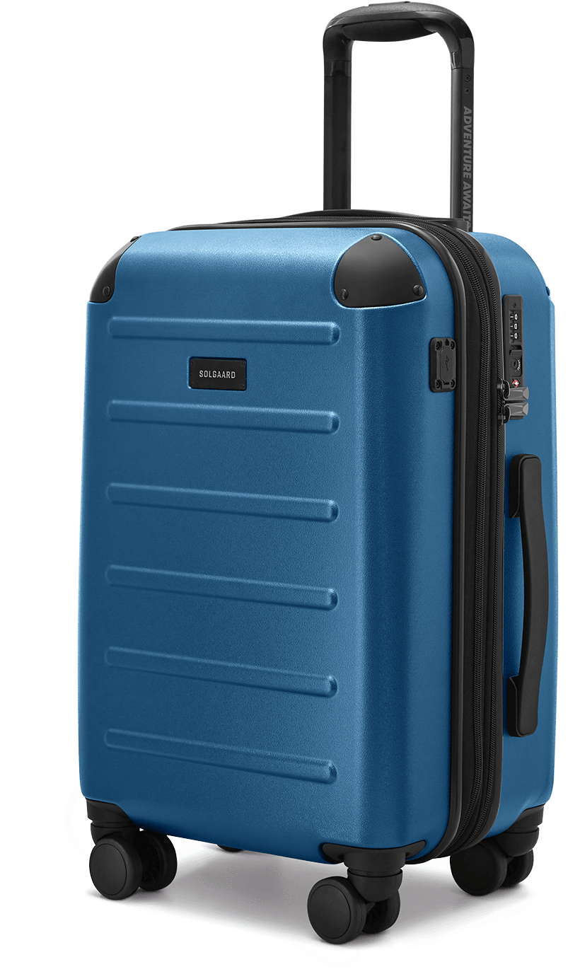 Blue Hardshell Carry On Luggage PNG Image