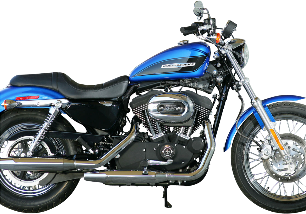 Blue Harley Davidson Motorcycle Profile PNG Image