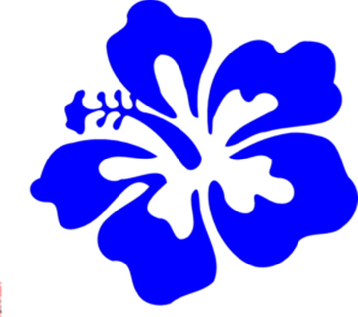 Blue Hawaiian Hibiscus Graphic PNG Image