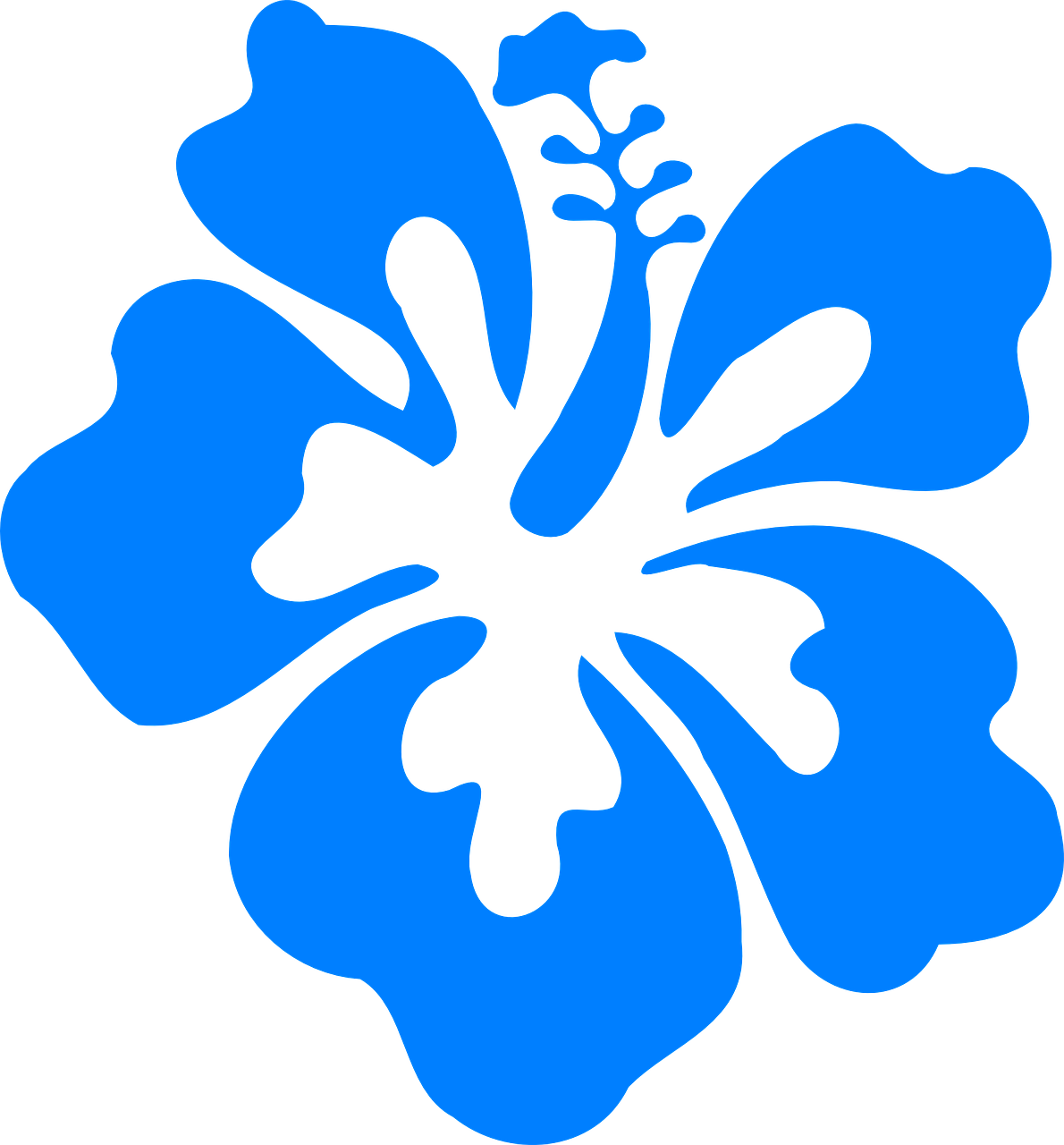 Blue Hawaiian Hibiscus Graphic PNG Image