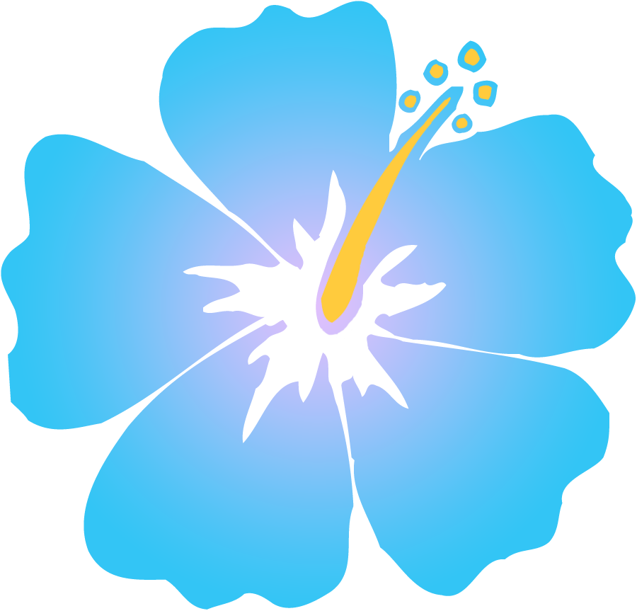 Blue Hawaiian Hibiscus Graphic PNG Image