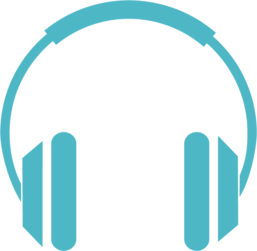 Blue Headphones Icon PNG Image