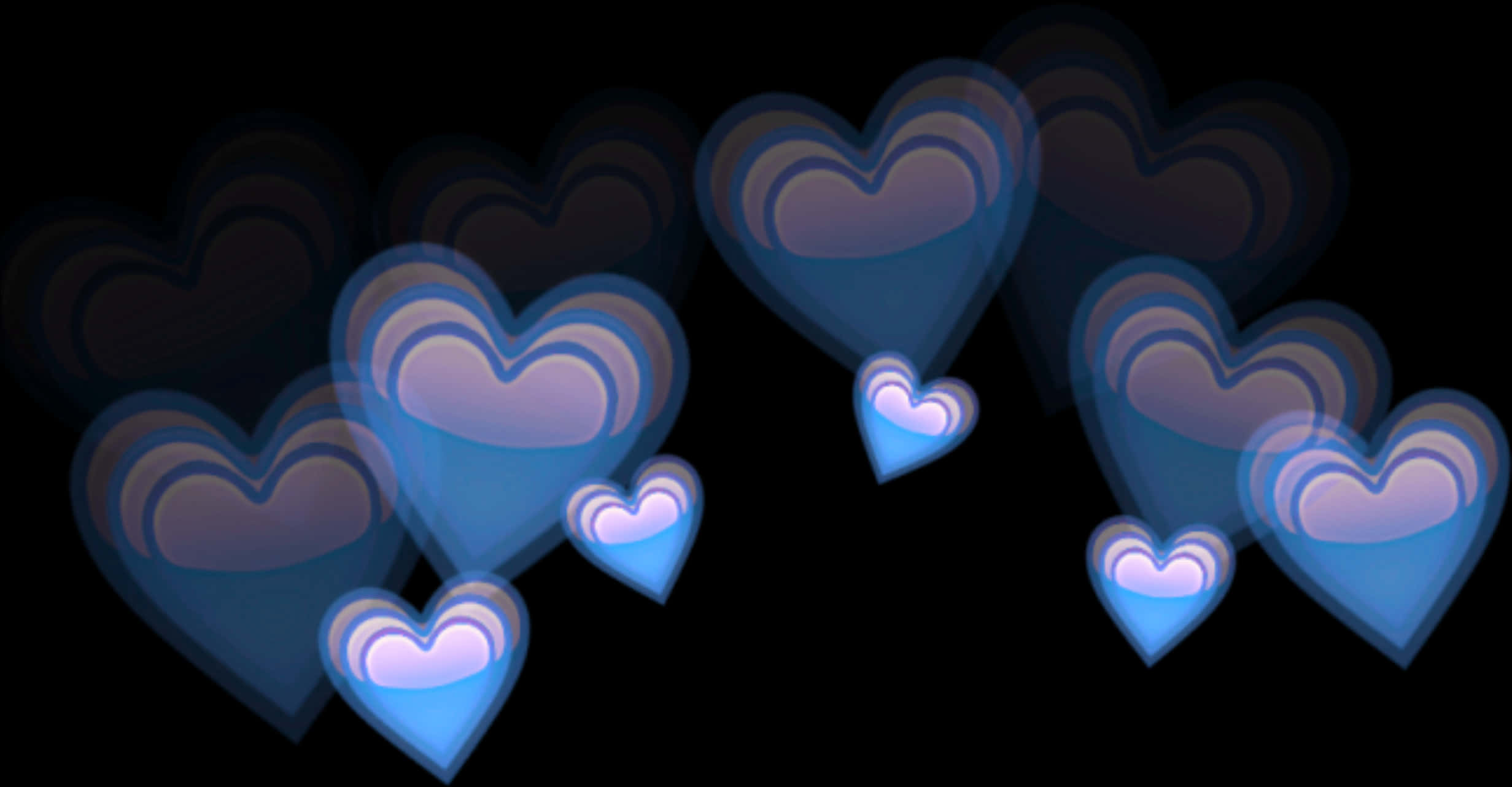 Blue Heart Emoji Fade Effect PNG Image