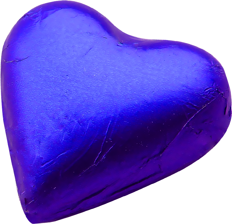 Blue Heart Gemstone Texture PNG Image