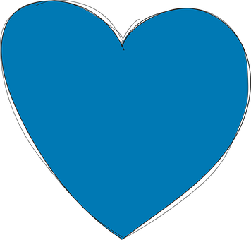 Blue Heart Graphic PNG Image