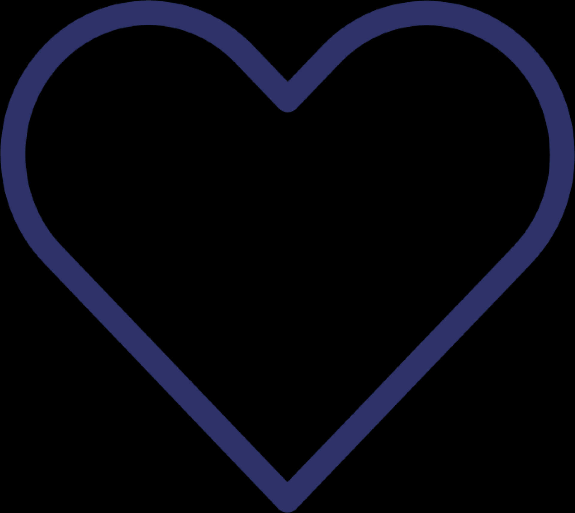 Blue Heart Outline Graphic PNG Image