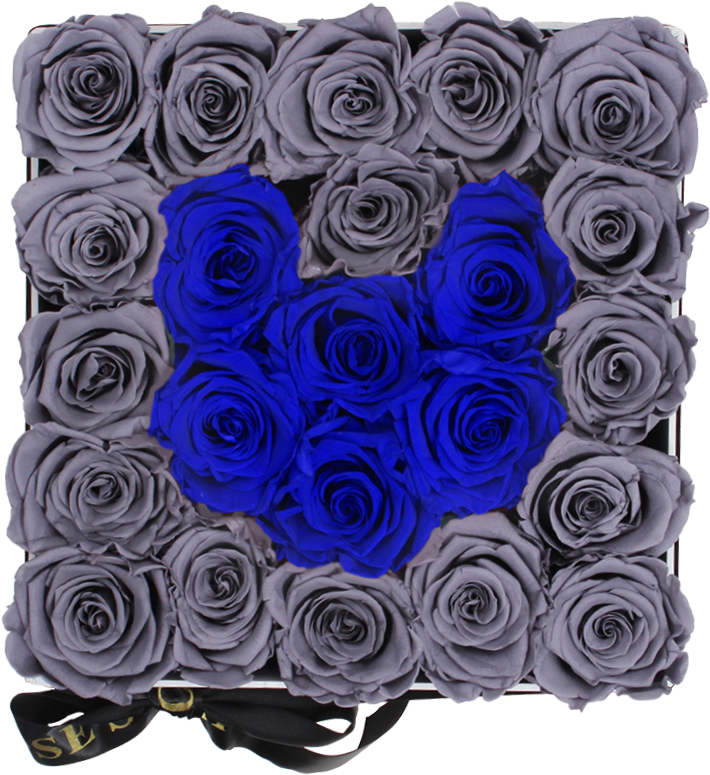 Blue Heart Roses Arrangement PNG Image